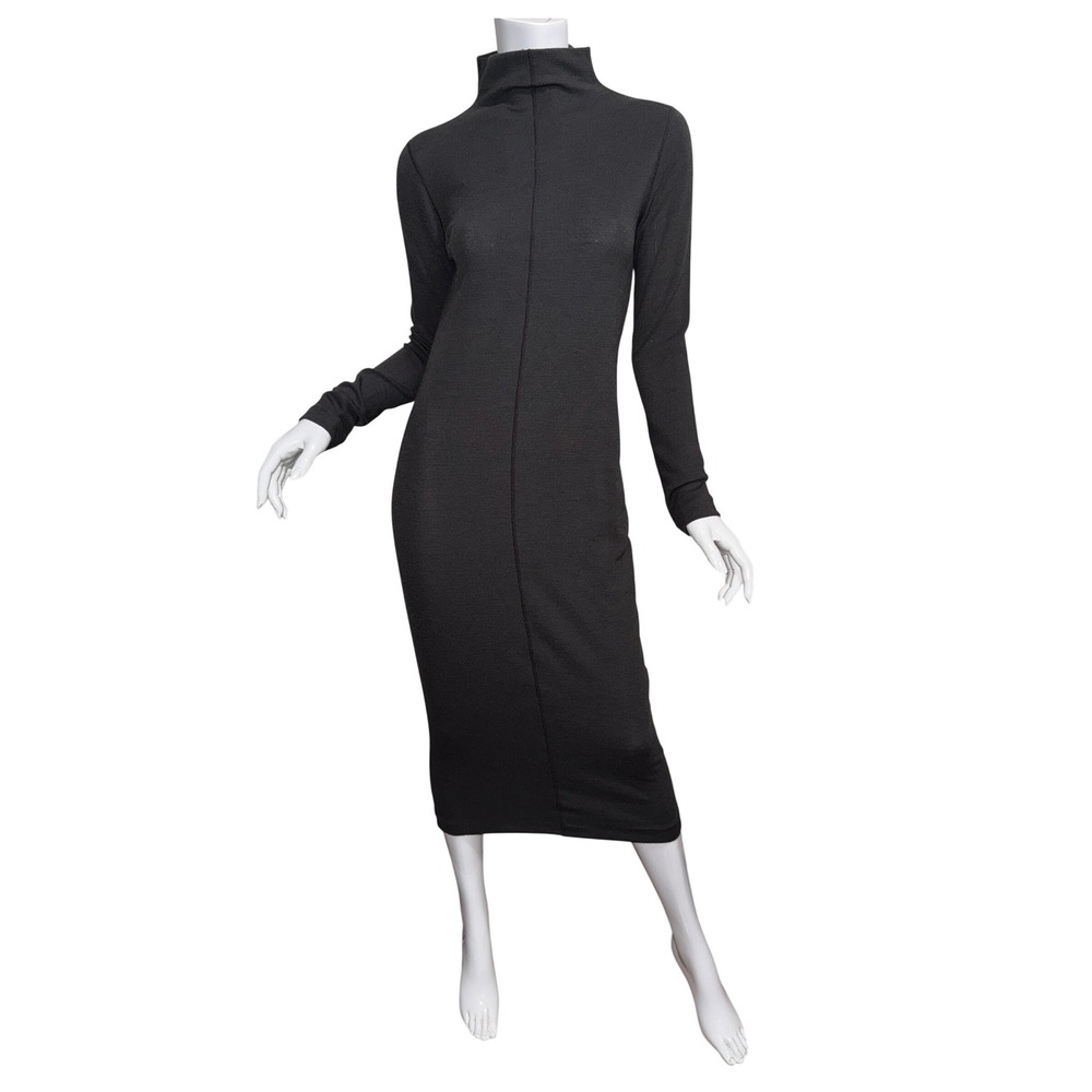 LVIR Turtleneck Long Sleeve Midi Dress Minimalist Capsule Parisian Quiet Luxury